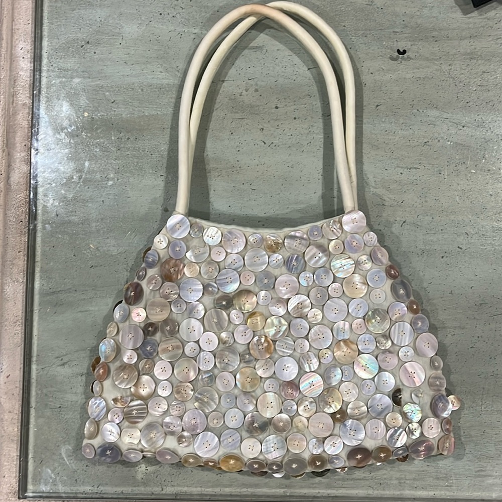 Dangly purse coral colors craft link purse